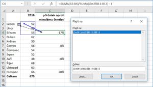 Excel - odkazy ve vzorcích - Předchůdci